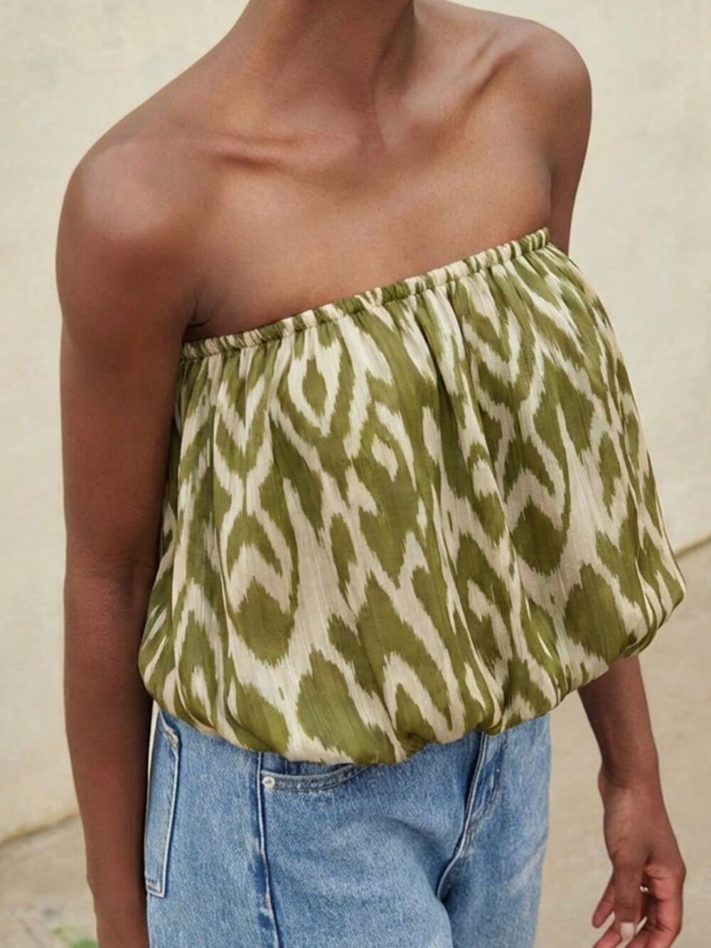 Multicolor Casual Women's Beach Vacation Chiffon Draped Cropped Tube Top
